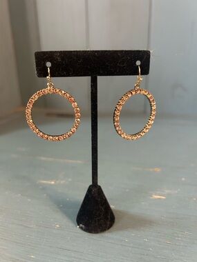 Sparkling Champagne Crystal Hoop Earrings by Sugarfix